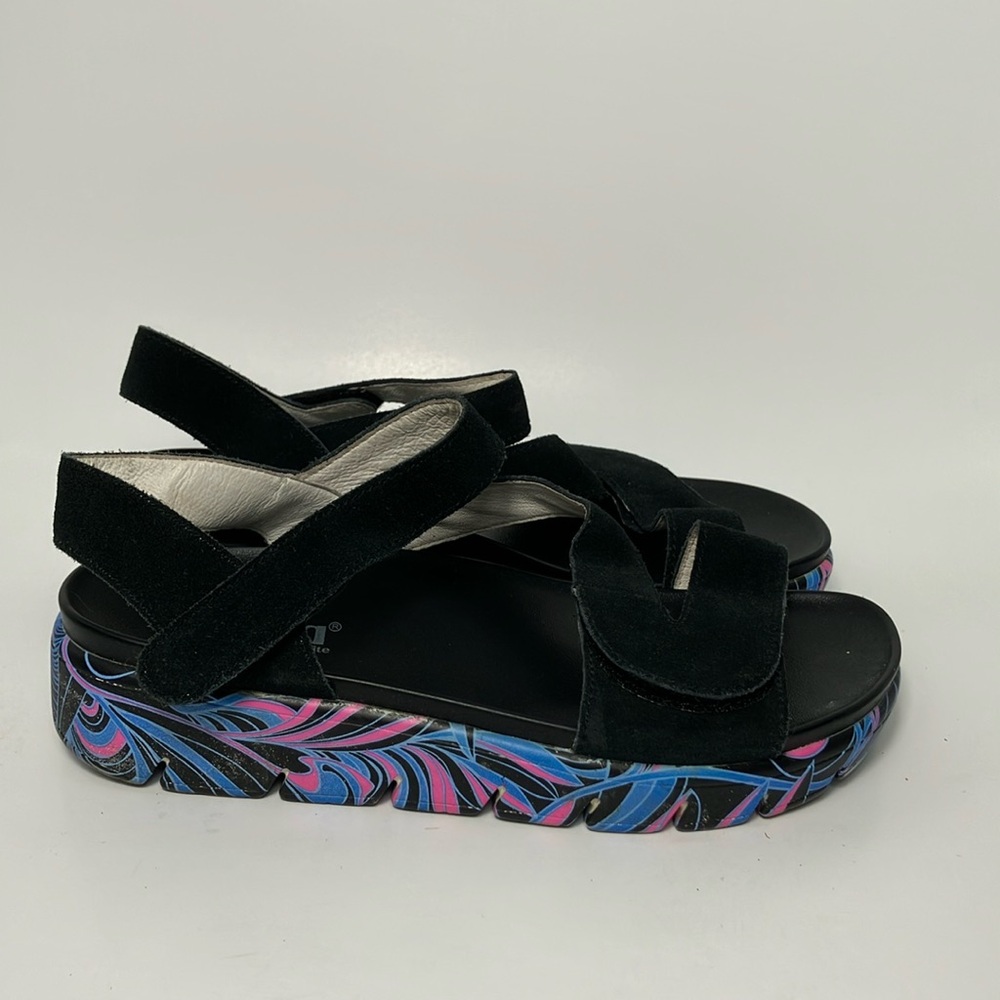Alegria ANA 170 Womens‎ Blue pink Black Hook And Loop Sandals Size EU 38 8